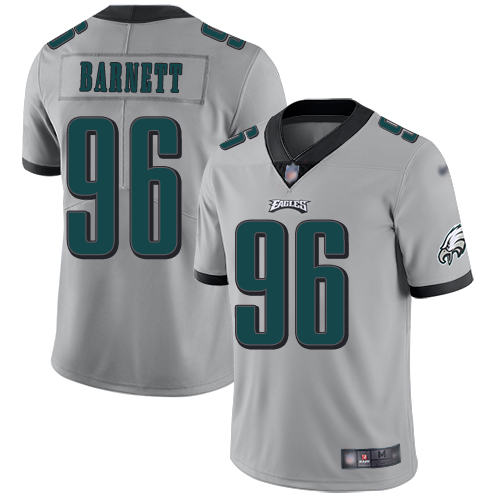 Men Philadelphia Eagles #96 Derek Barnett Limited Silver Inverted Legend NFL Jersey Football
